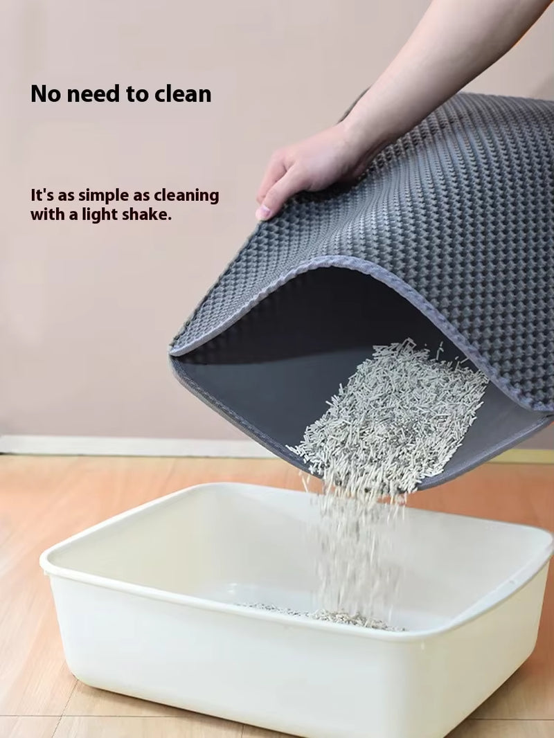Large Cat Litter Mat Waterproof Double Layer Non Slip Litter Box Tray Pad Washable Durable Pet Toilet Training Mat